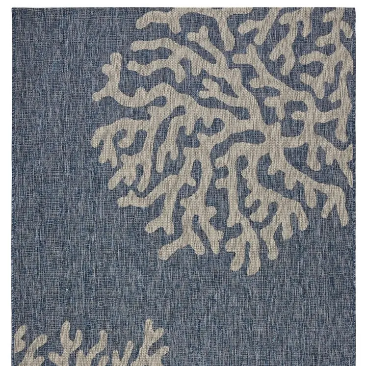 2' X 3' Blue And Gray Indoor Outdoor Area Rug