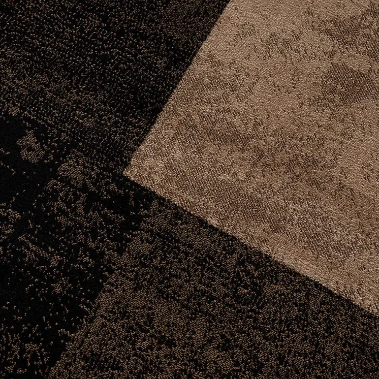 20' Brown And Black Geometric Distressed Runner Rug