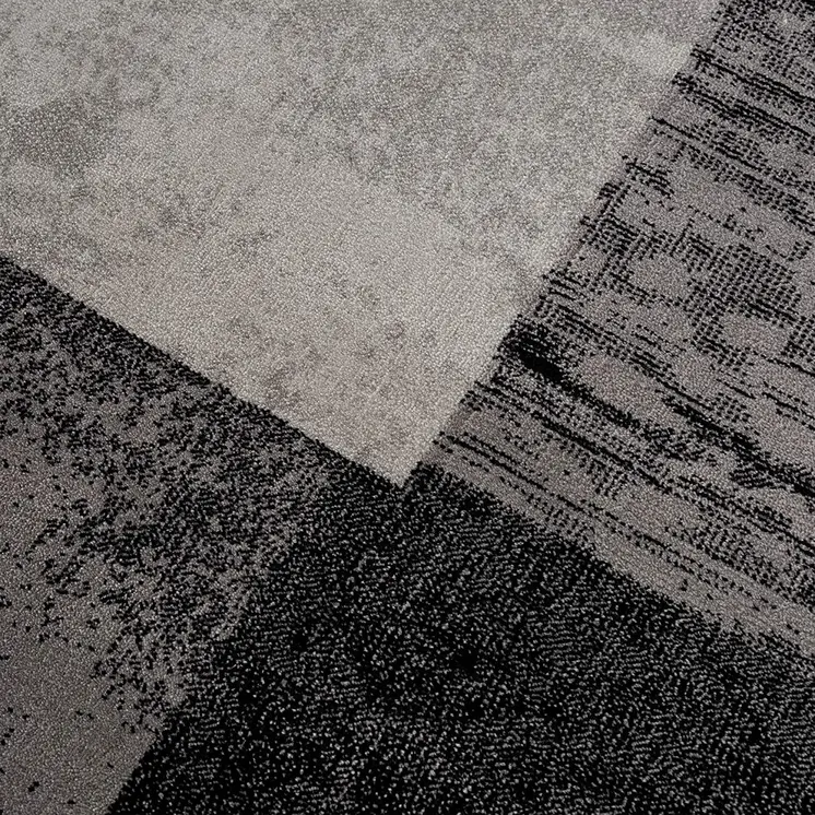 2' X 5' Grey Checkered Area Rug