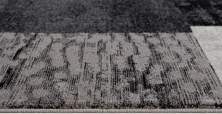 2' X 5' Grey Checkered Area Rug