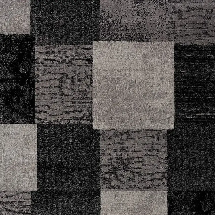 3' X 5' Gray Checkered Power Loom Area Rug