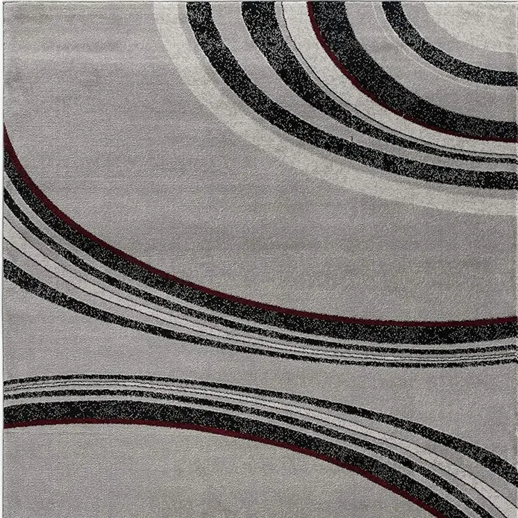 10' Gray Abstract Power Loom Runner Rug