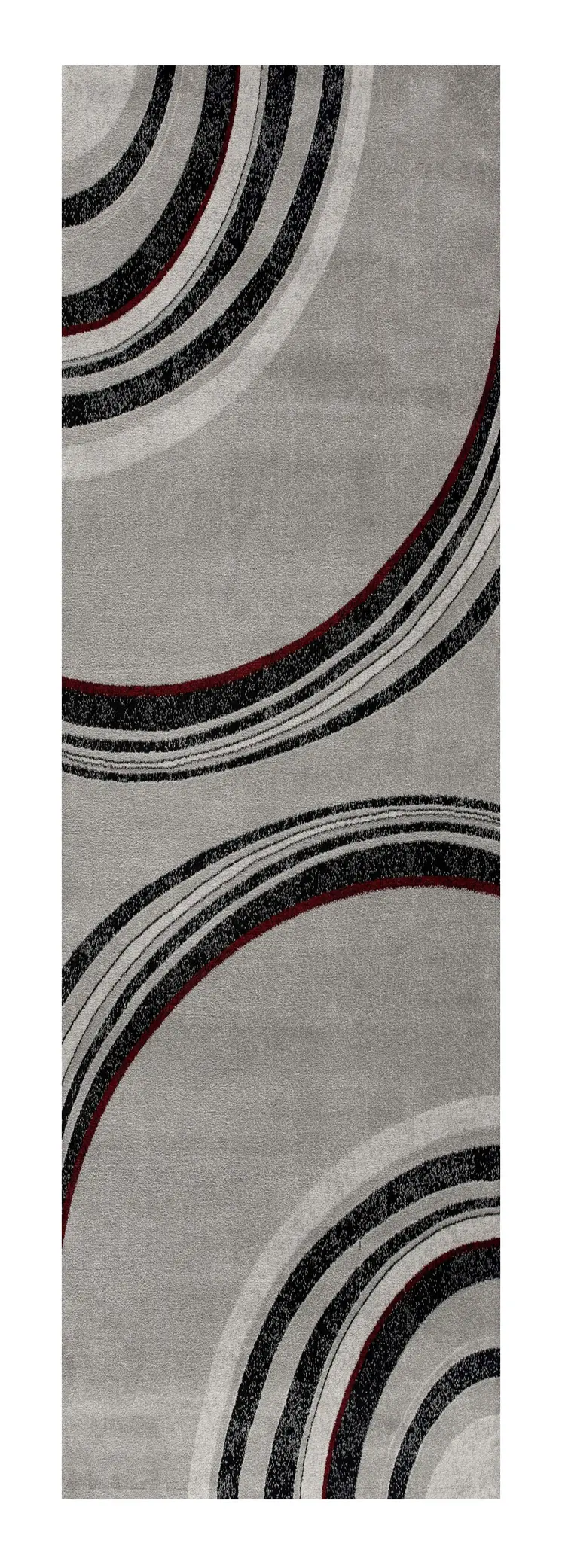 15' Gray Abstract Power Loom Runner Rug