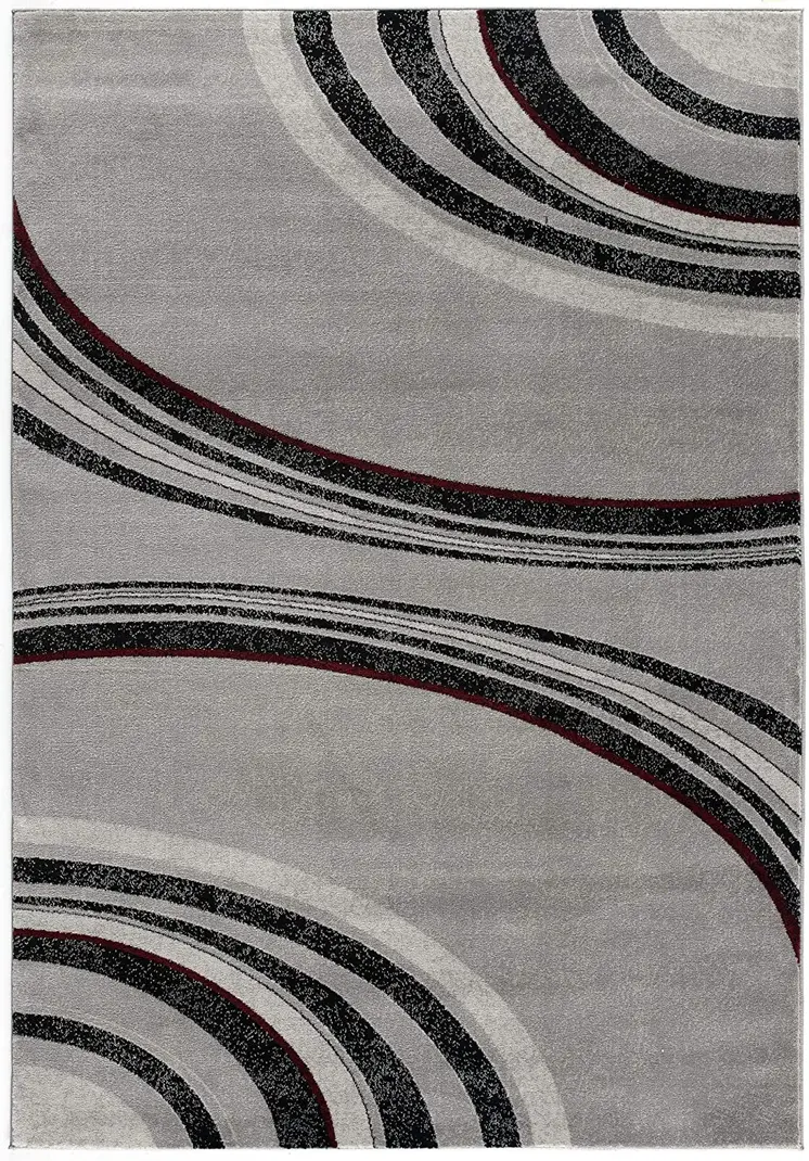 20' Black And Gray Abstract Runner Rug