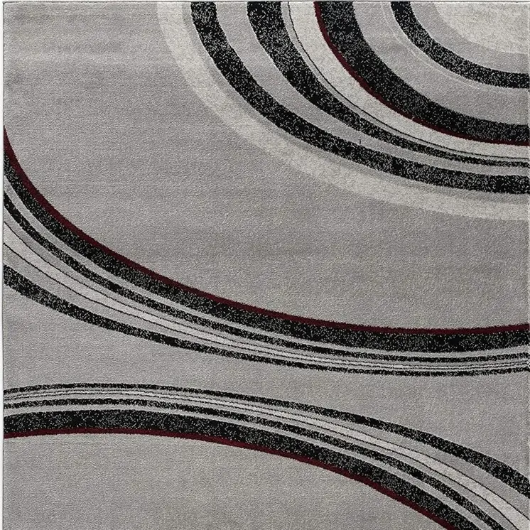 5' X 7' Gray Abstract Dhurrie Area Rug
