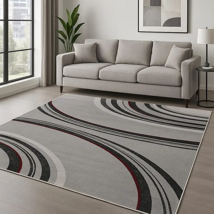 8' X 10' Gray Abstract Dhurrie Area Rug