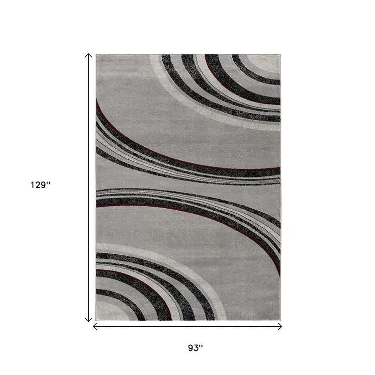 8' X 10' Gray Abstract Dhurrie Area Rug