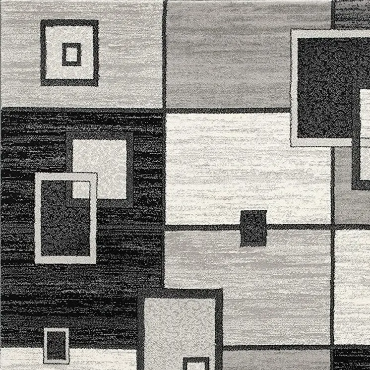 10' Gray Abstract Power Loom Runner Rug