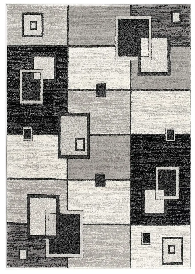 3' X 5' Gray Abstract Power Loom Area Rug