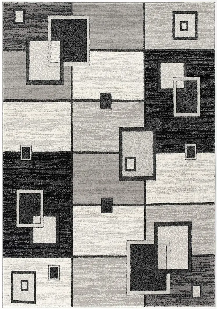 8' X 10' Gray Abstract Dhurrie Area Rug