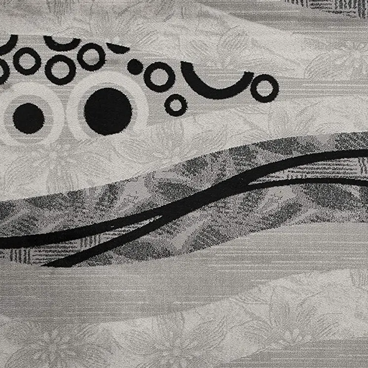10' Gray Abstract Power Loom Runner Rug