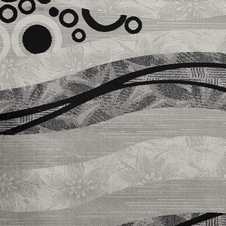 15' Gray Abstract Power Loom Runner Rug