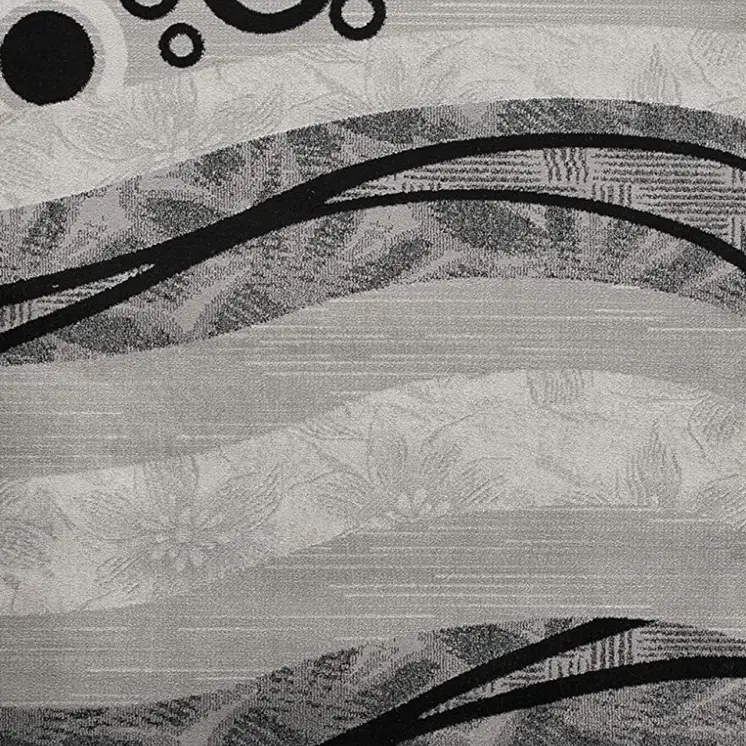 5' X 7' Gray And Black Abstract Area Rug