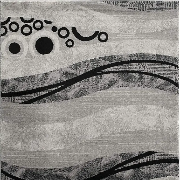 8' X 10' Gray Abstract Dhurrie Area Rug