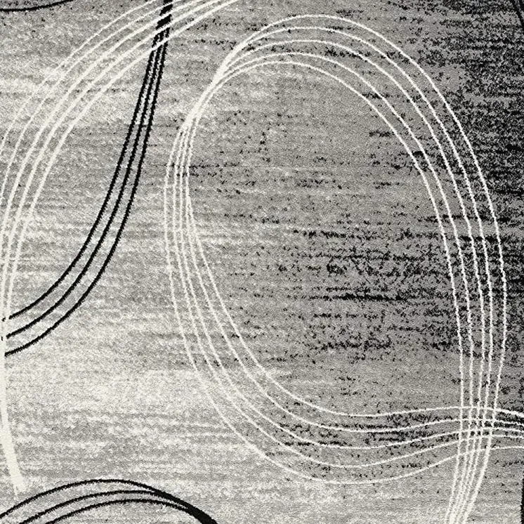 6' X 9' Gray Abstract Dhurrie Area Rug