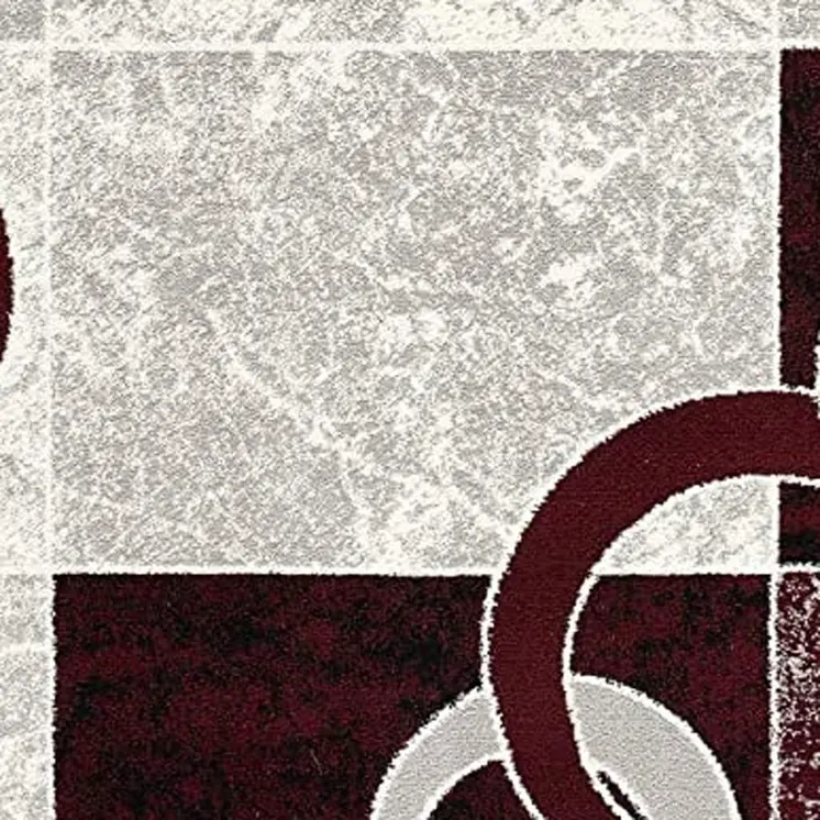 2' X 4' Red Abstract Dhurrie Area Rug