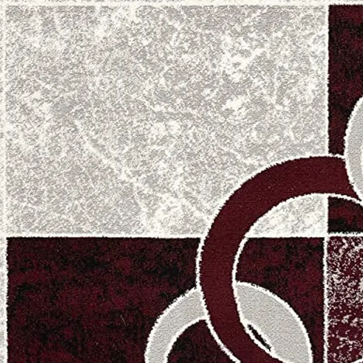 3' X 5' Red Abstract Power Loom Area Rug