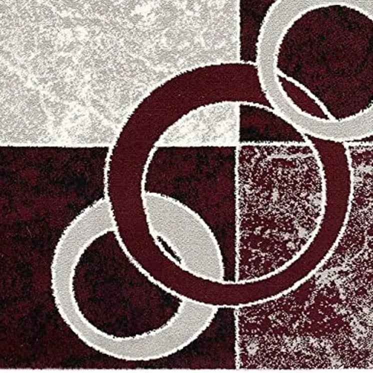4' X 6' Red Abstract Power Loom Area Rug