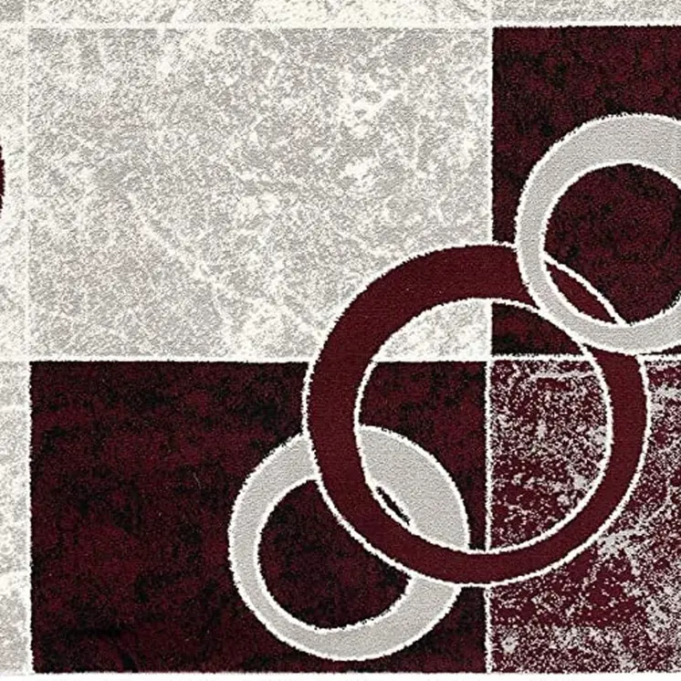 4' X 6' Red Abstract Power Loom Area Rug