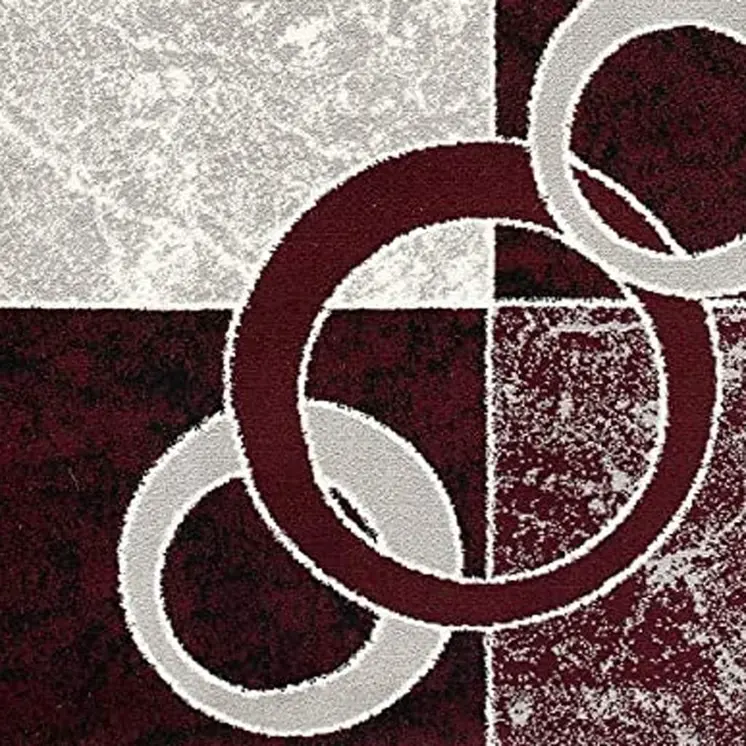 4' X 6' Red Abstract Power Loom Area Rug