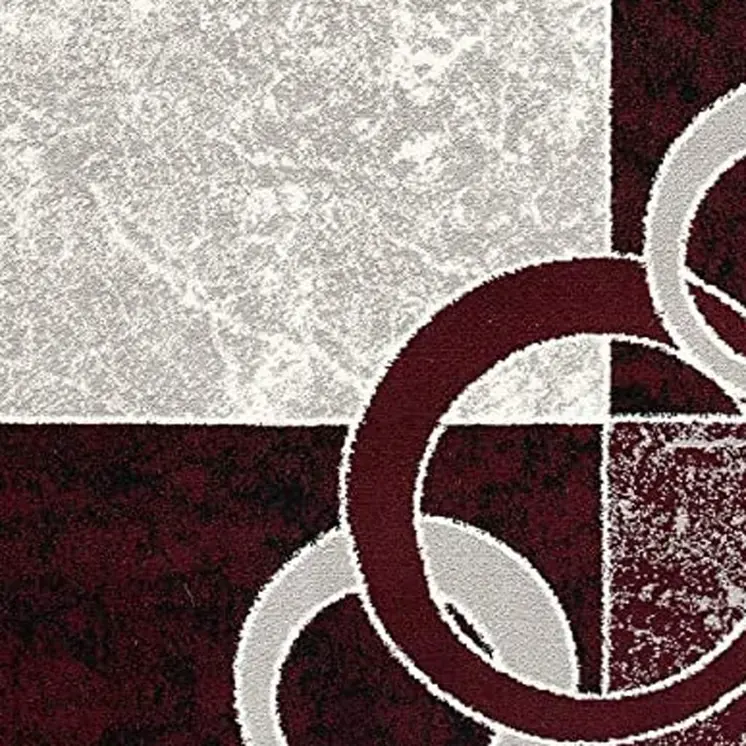 8' X 10' Red Abstract Dhurrie Area Rug