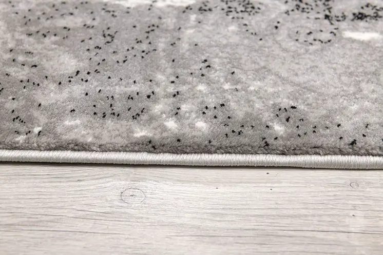 15' Gray Damask Dhurrie Runner Rug