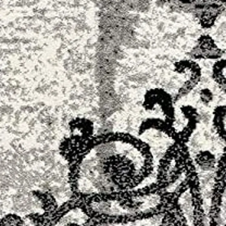 5' X 7' Gray Damask Dhurrie Area Rug
