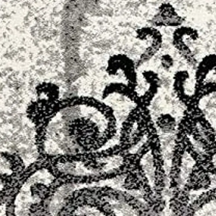 6' X 9' Gray Damask Dhurrie Area Rug