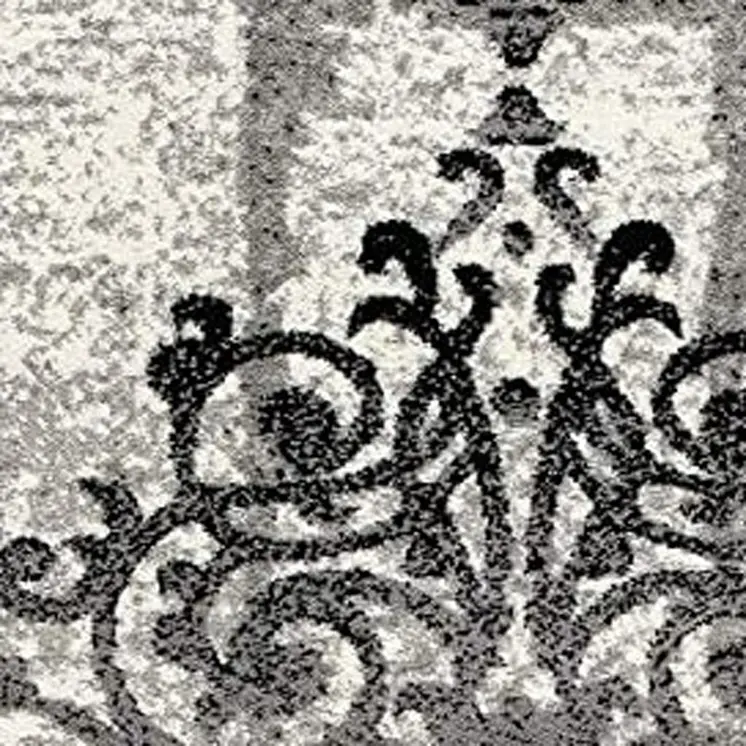 8' X 10' Gray Damask Dhurrie Area Rug