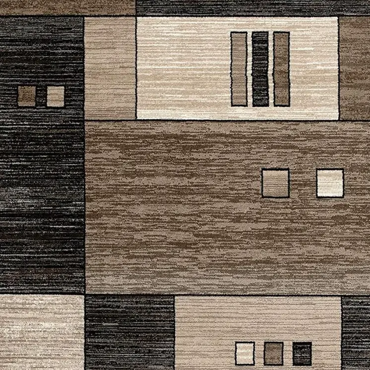 4' X 6' Beige And Brown Geometric Area Rug