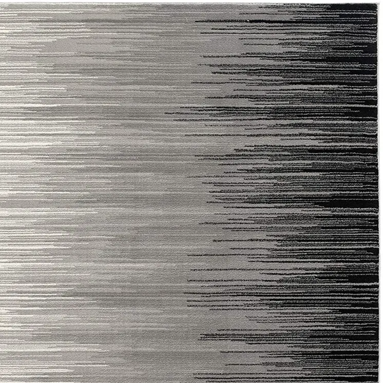 2' X 20' Black Transitional Striped Runner Rug