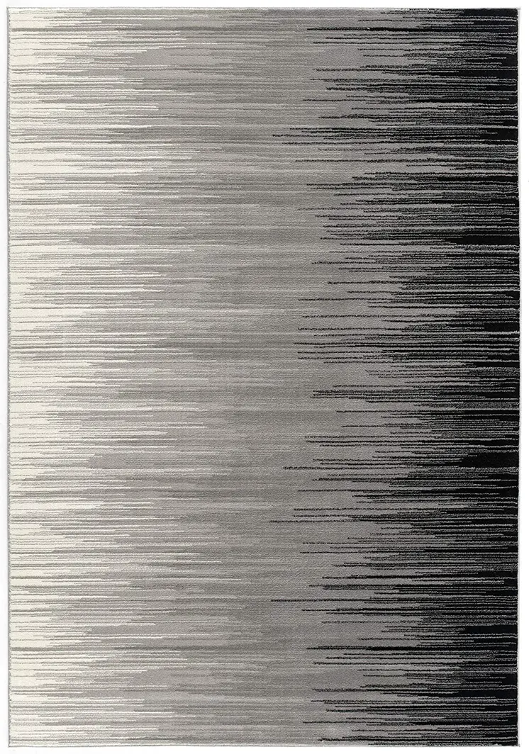 2' X 20' Black Transitional Striped Runner Rug