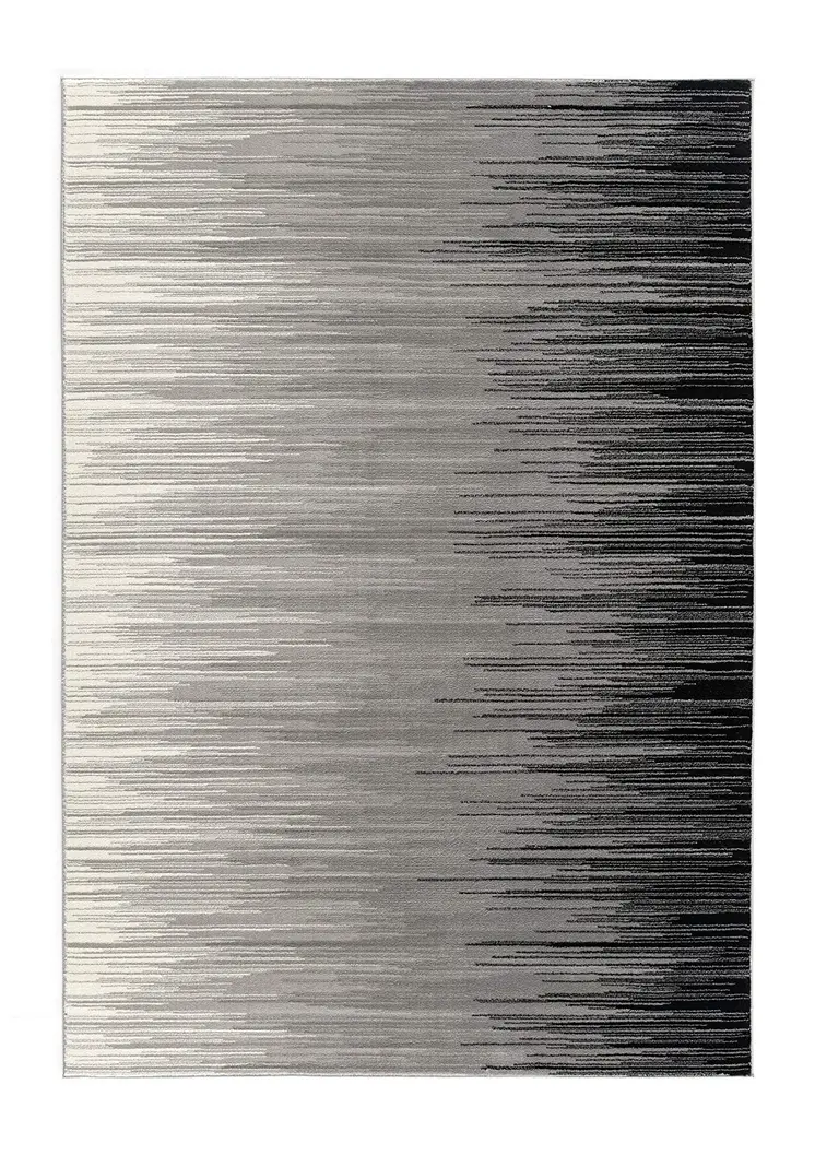 2' X 4' Black Abstract Dhurrie Area Rug