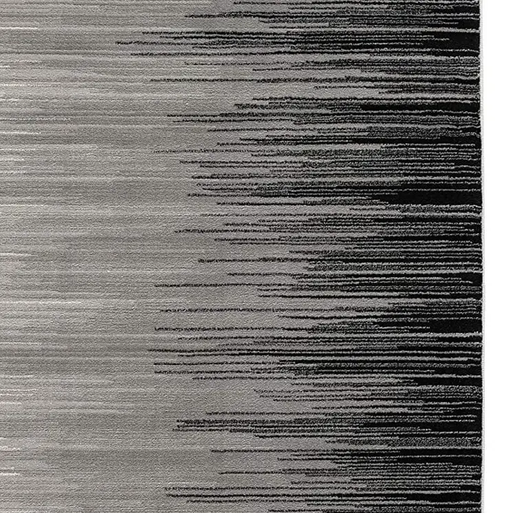 2' X 4' Black Abstract Dhurrie Area Rug