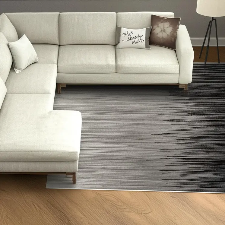 6' X 9' Black Abstract Dhurrie Area Rug