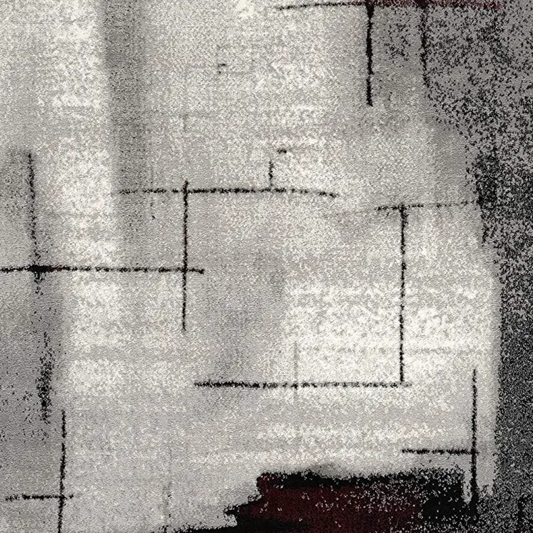 3' X 5' Gray And Burgundy Abstract Area Rug
