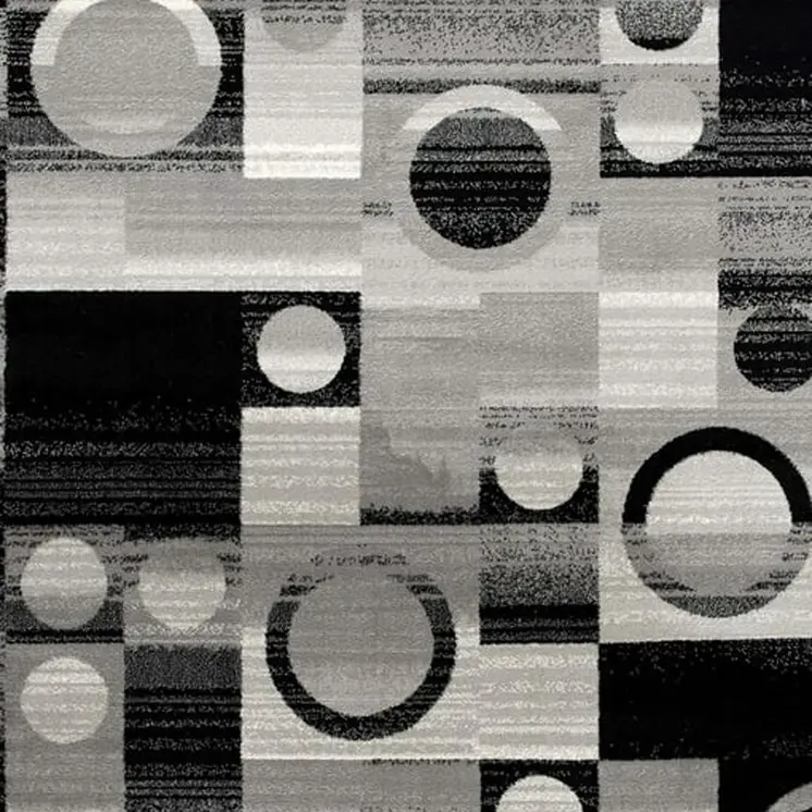 10' Gray Abstract Power Loom Runner Rug