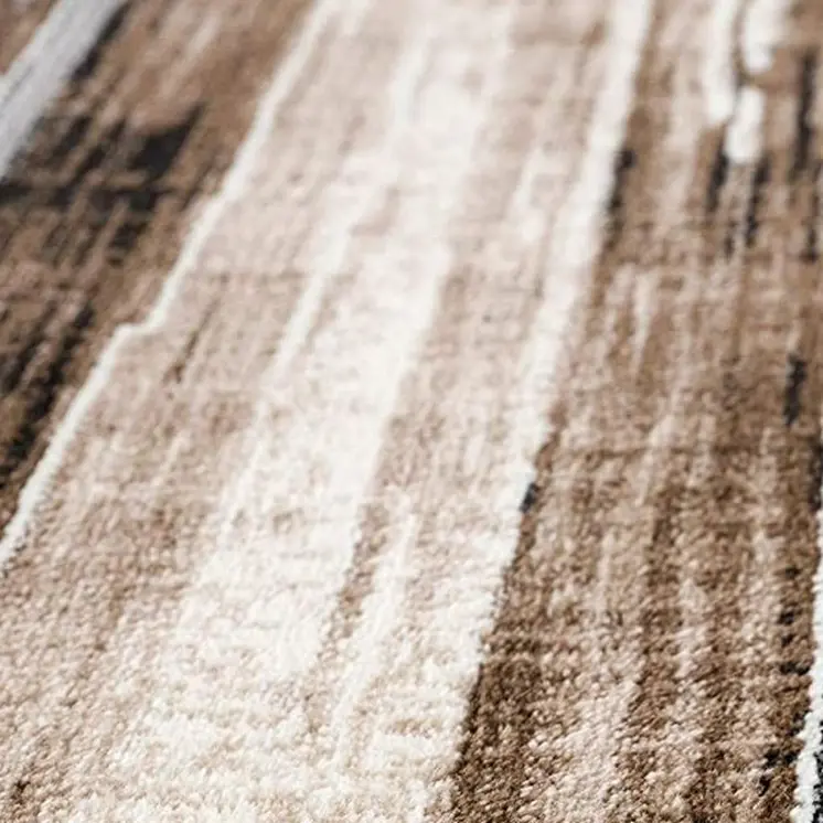 2' X 8' Beige Rustic Strokes Runner Rug