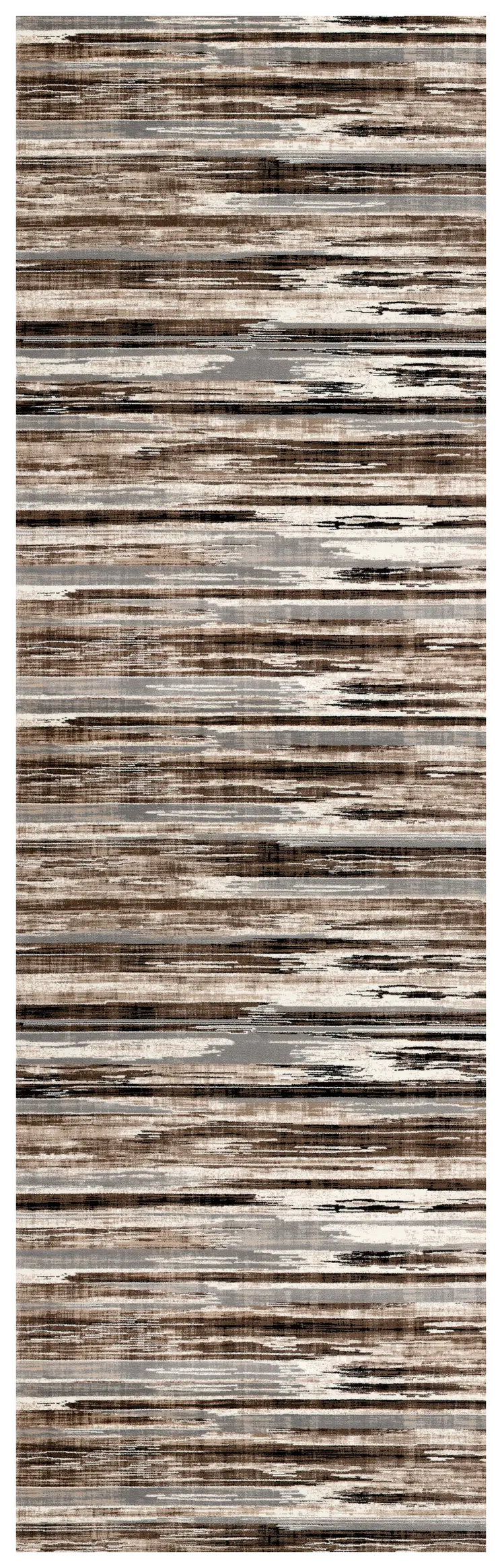 2' X 8' Beige Rustic Strokes Runner Rug