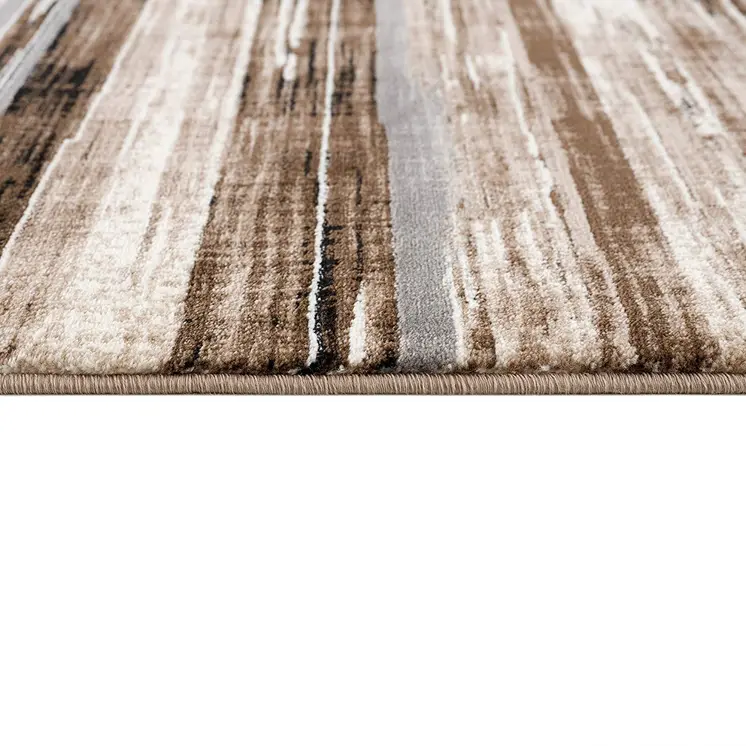 2' X 8' Beige Rustic Strokes Runner Rug