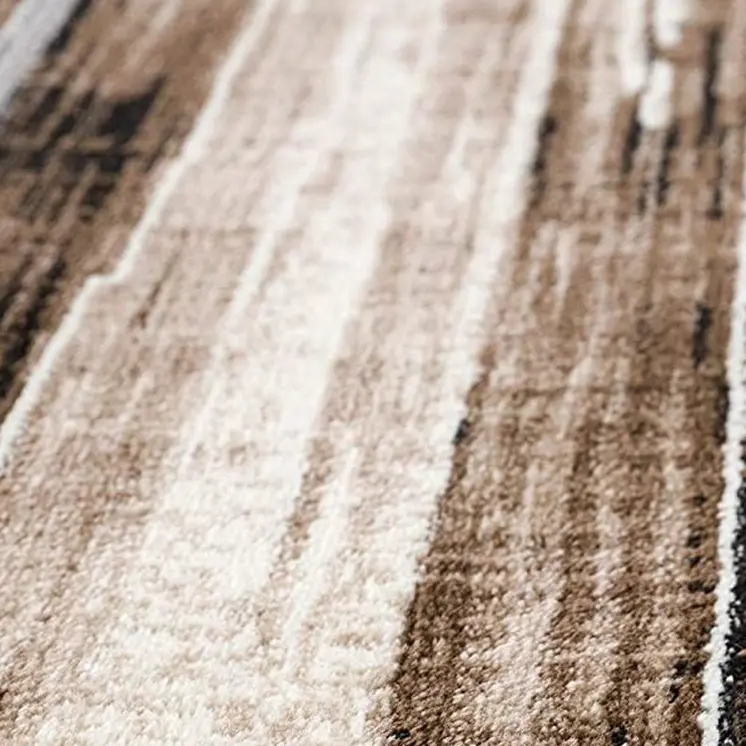 2' X 8' Beige Rustic Strokes Runner Rug