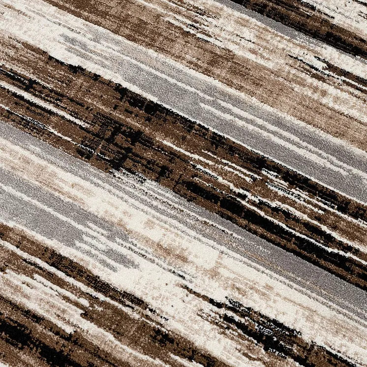 13' Beige And Ivory Abstract Shag Runner Rug