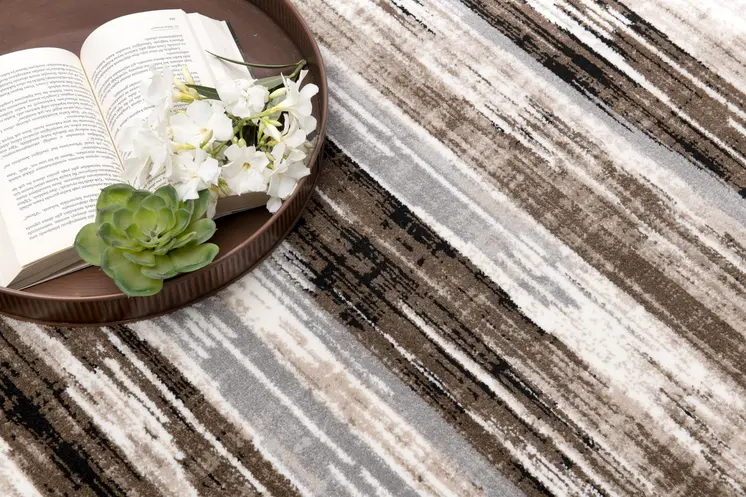 8' X 10' Beige Striped Dhurrie Area Rug