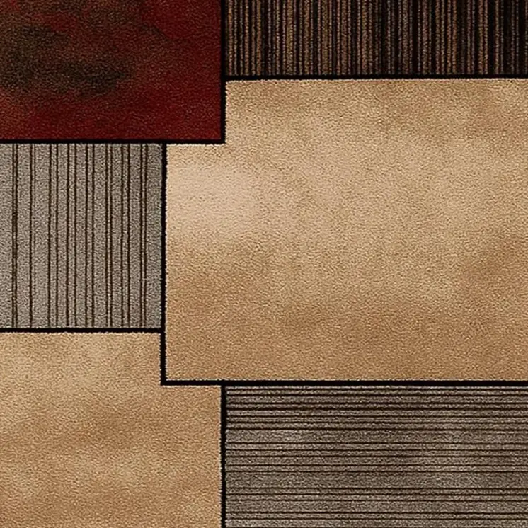 10' Beige And Brown Abstract Shag Runner Rug