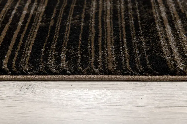 10' Brown Abstract Power Loom Runner Rug