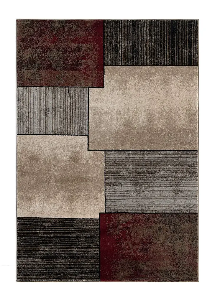 2' X 4' Brown Abstract Dhurrie Area Rug