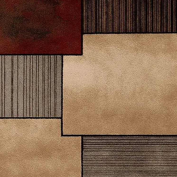 8' Beige And Brown Abstract Shag Runner Rug