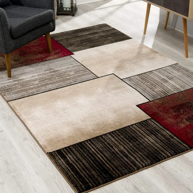 8' X 11' Brown And Beige Abstract Area Rug