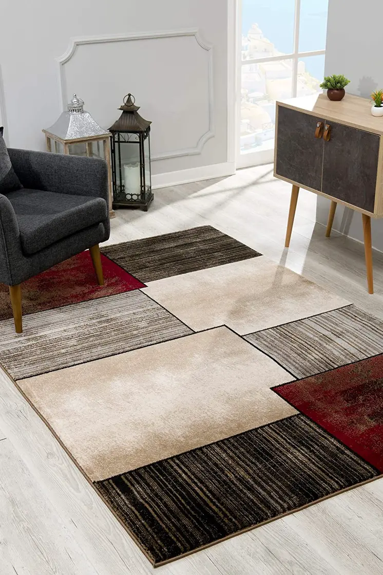 8' X 11' Brown And Beige Abstract Area Rug