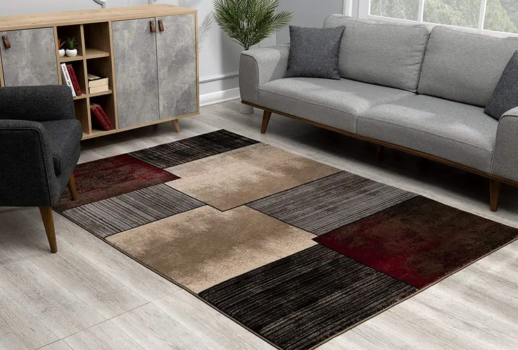 8' X 11' Brown And Beige Abstract Area Rug